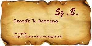 Szoták Bettina névjegykártya